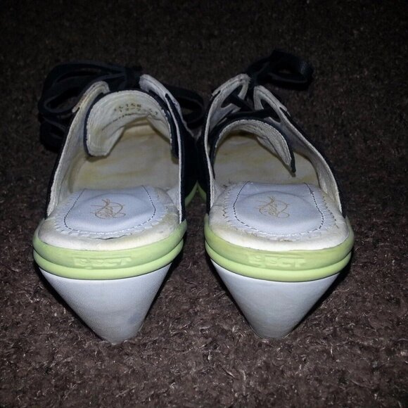 EJECT Portugal-Oxford Style Slip Ons-Black/Off White Leather-Sz 41-10.5 US-NM - Picture 5 of 7